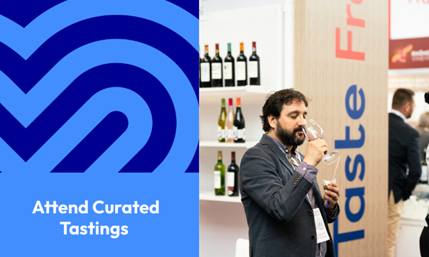 Image of man drinking wine at a tasting.